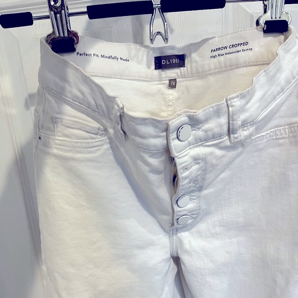 DL1961 Farrow Cropped High Rise Skinny White Jeans. Size 28 - Picture 3 of 6